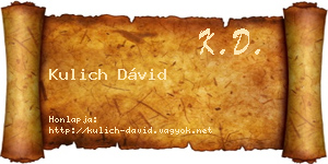 Kulich Dávid névjegykártya
